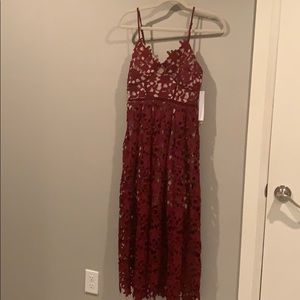 Red lace dress